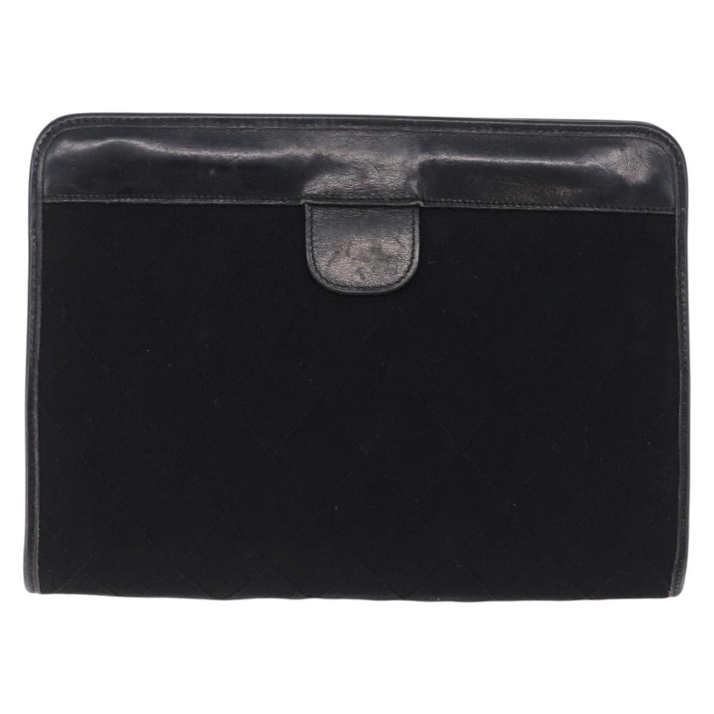Chanel Black Cotton Clutch