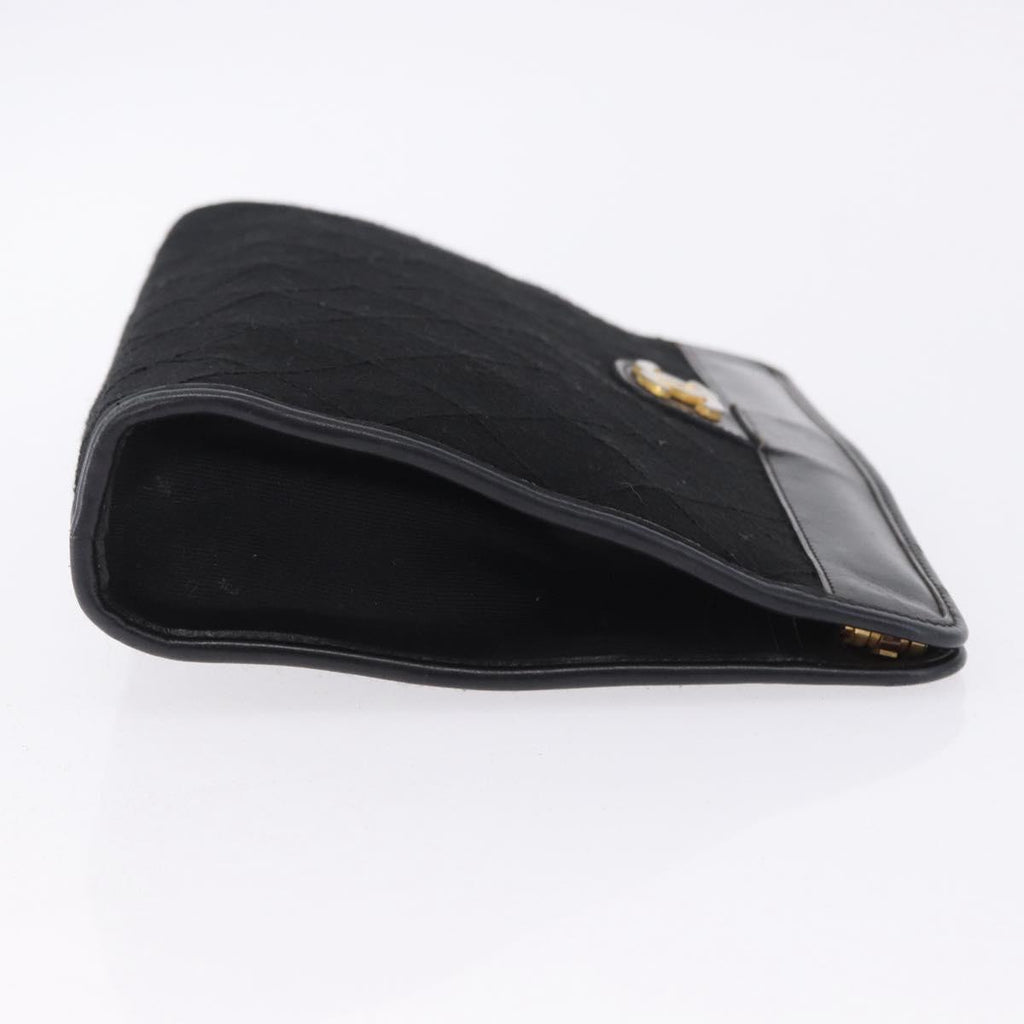 Chanel Black Cotton Clutch