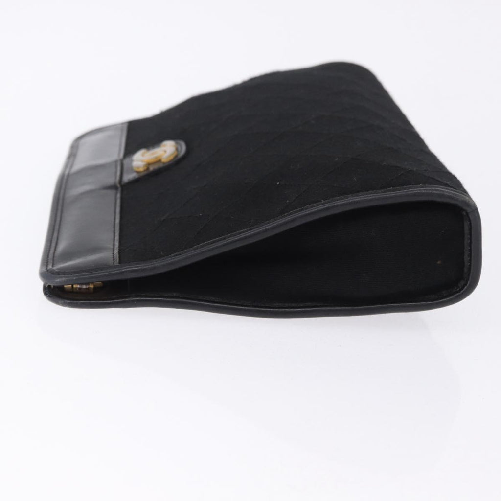 Chanel Black Cotton Clutch