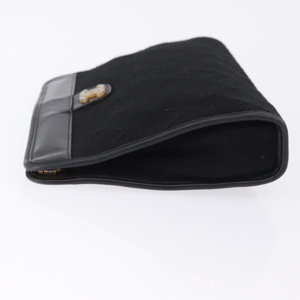Chanel Black Cotton Clutch