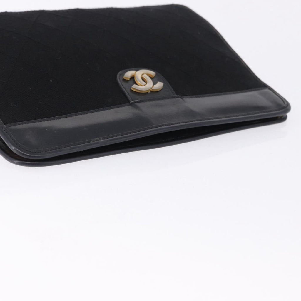 Chanel Black Cotton Clutch