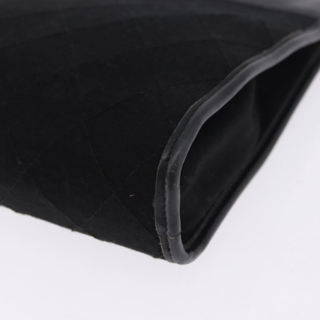 Chanel Black Cotton Clutch