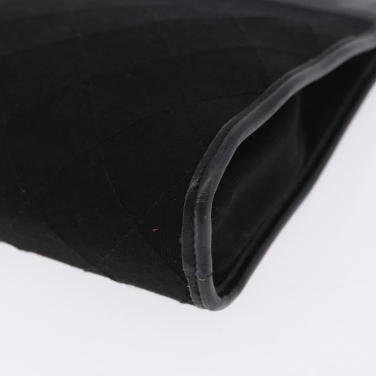 Chanel Black Cotton Clutch