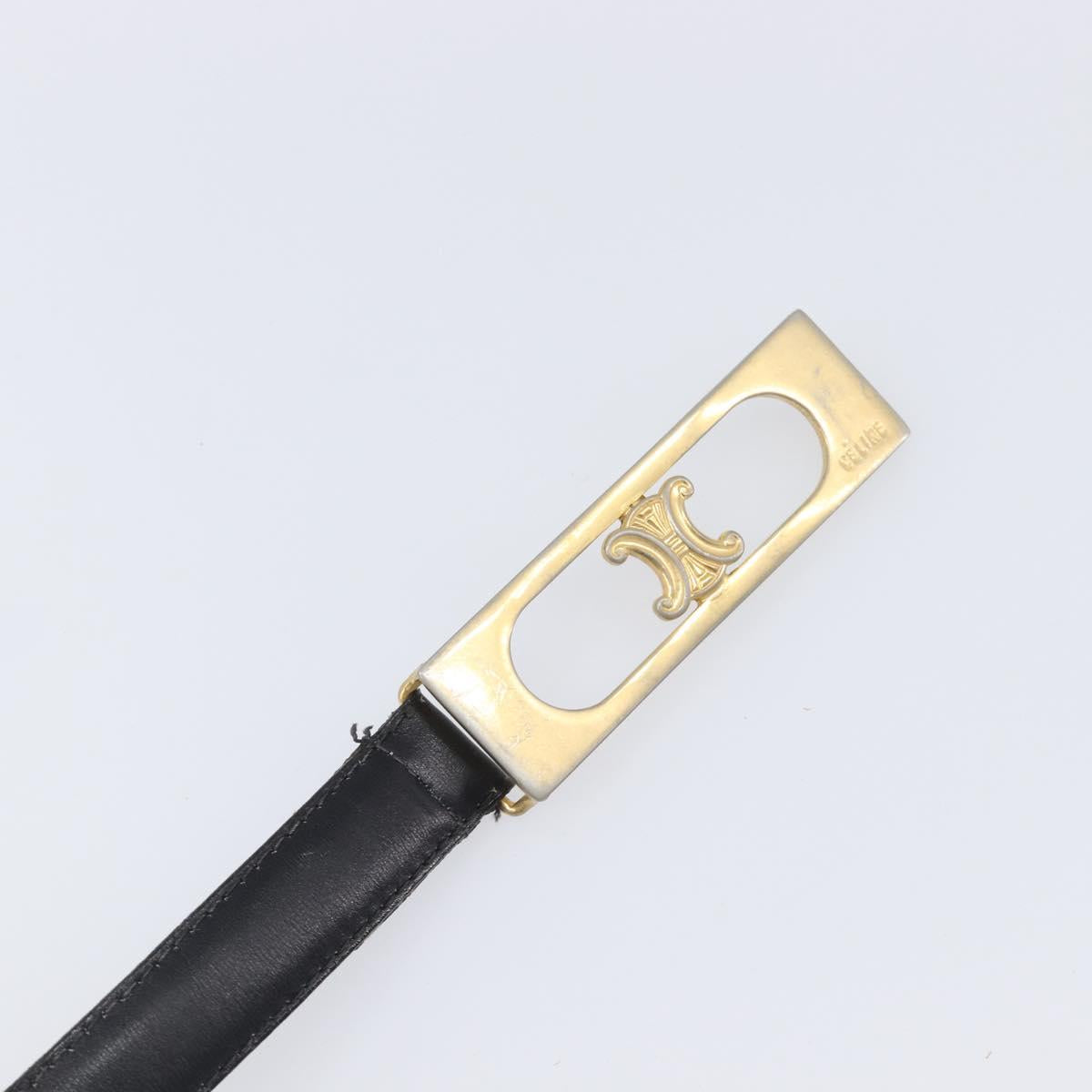 Celine Black and Gold Macadam Skinny Belt