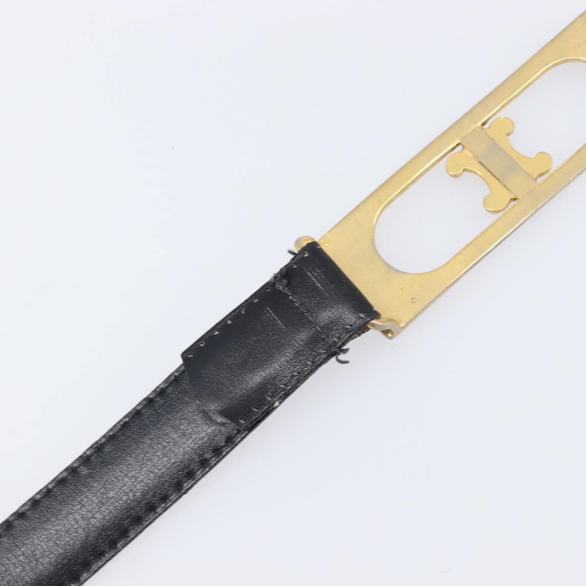 Celine Black and Gold Macadam Skinny Belt