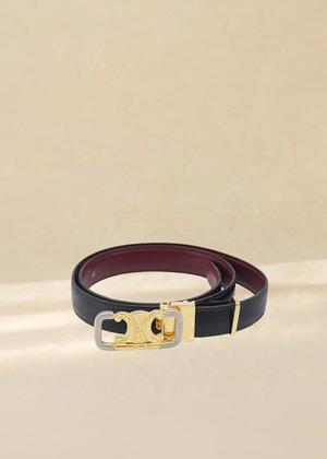 Celine Black and Burgundy Macadam Belt