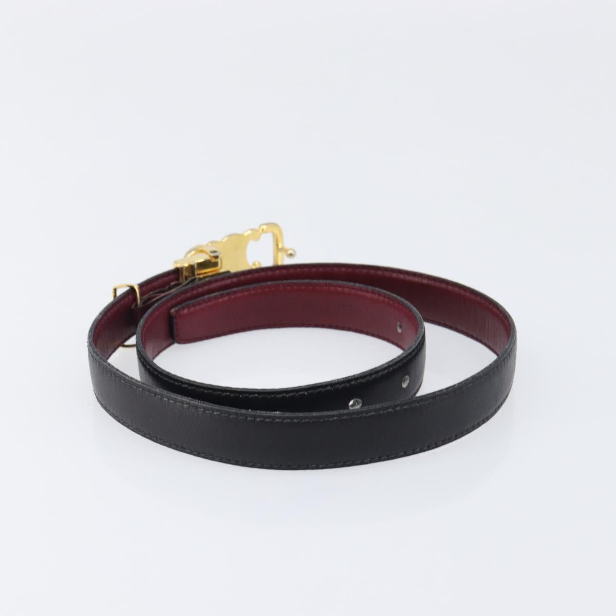 Celine Black and Burgundy Macadam Belt