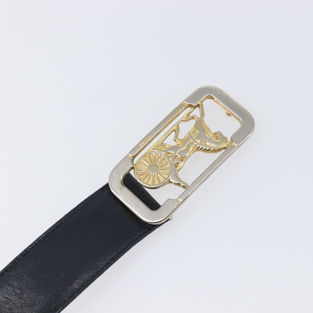 Celine Black and Gold Horsecarriage Belt