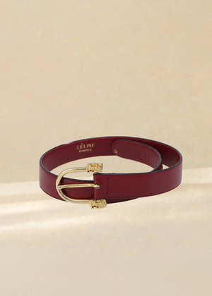 Celine Red Classic Buckle Belt
