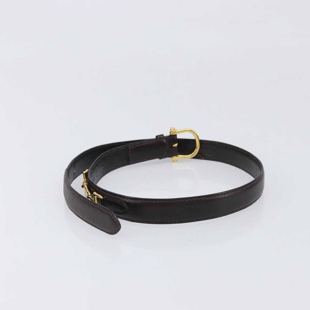 Celine Gold Horsebit Logo Black Belt