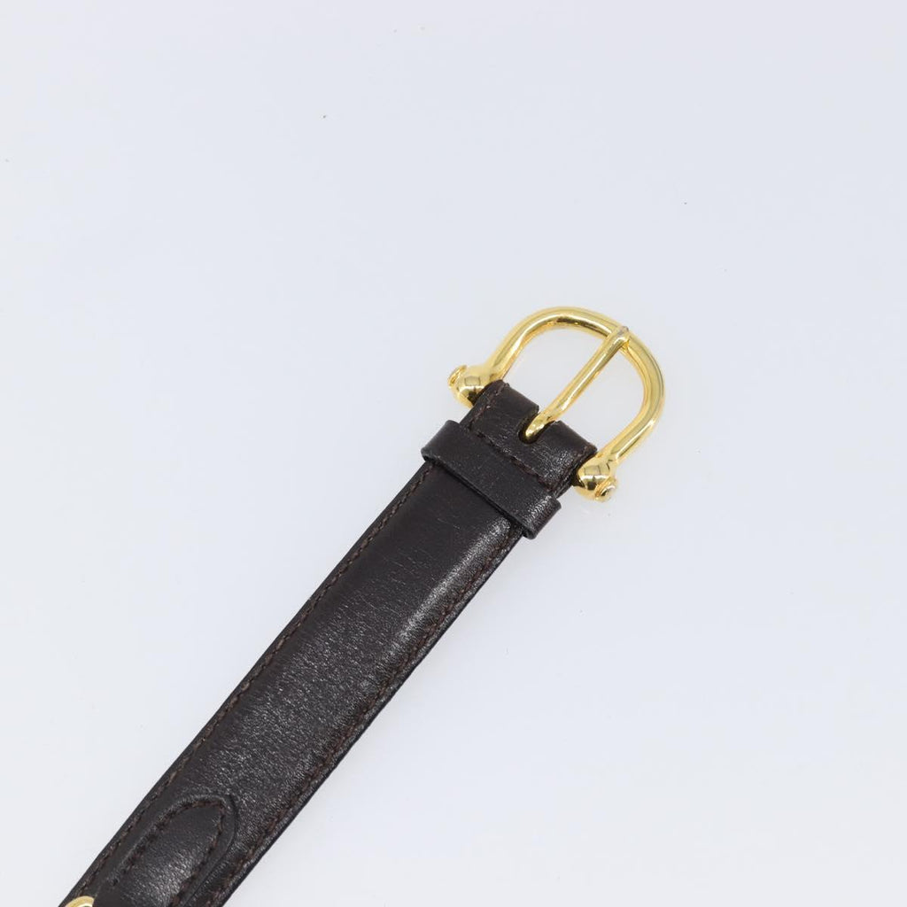 Celine Gold Horsebit Logo Black Belt