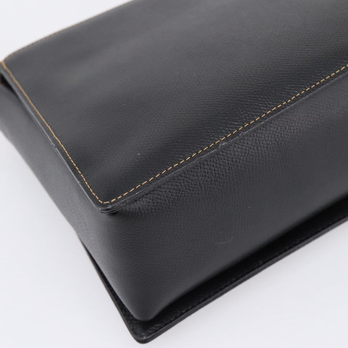 Valentino Contrast Stitched Black Leather Shoulder Bag