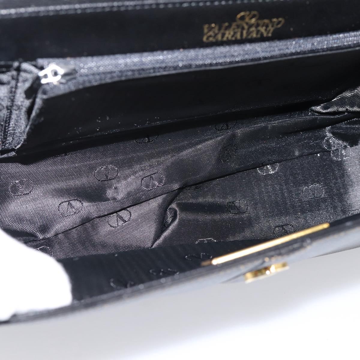 Valentino Contrast Stitched Black Leather Shoulder Bag