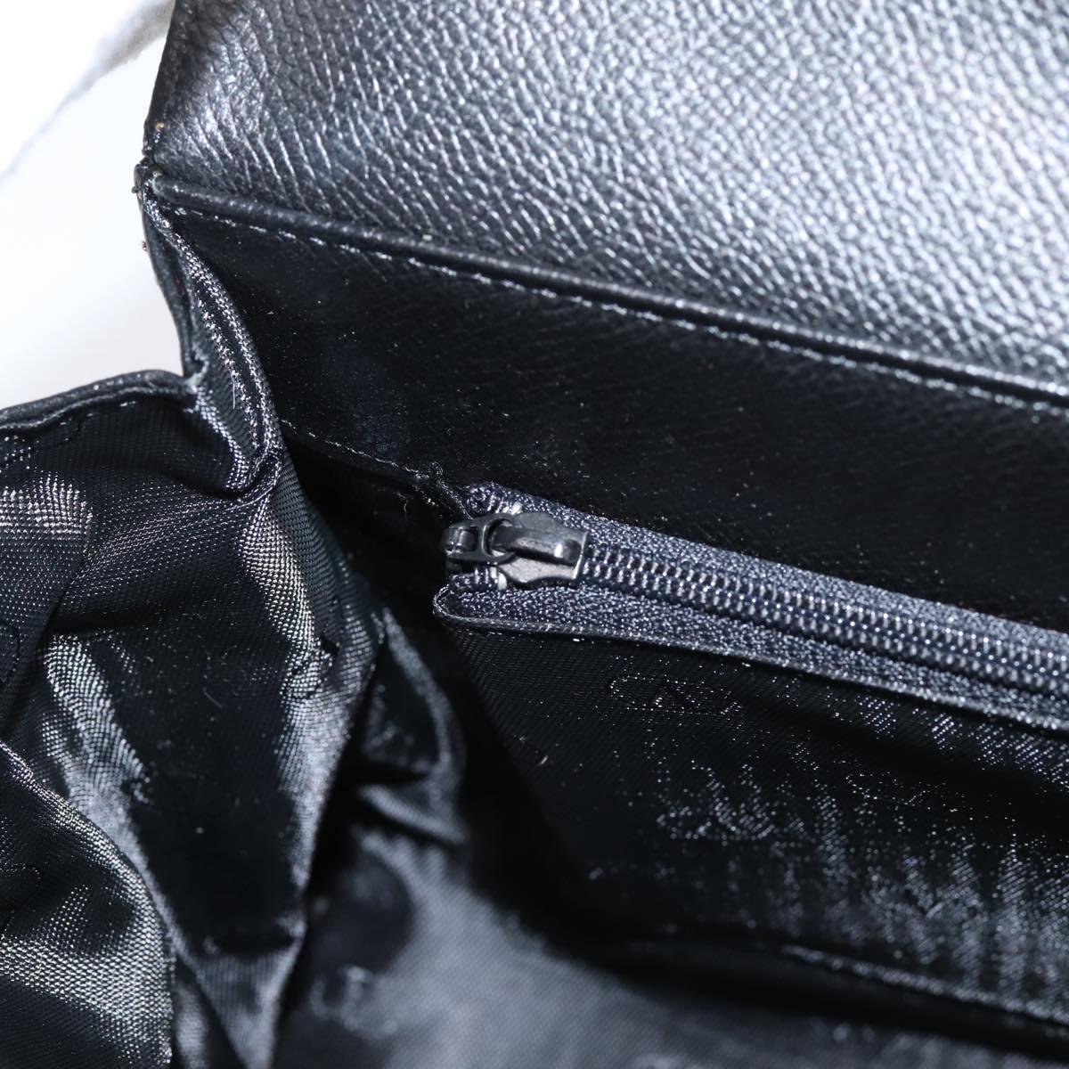Valentino Contrast Stitched Black Leather Shoulder Bag