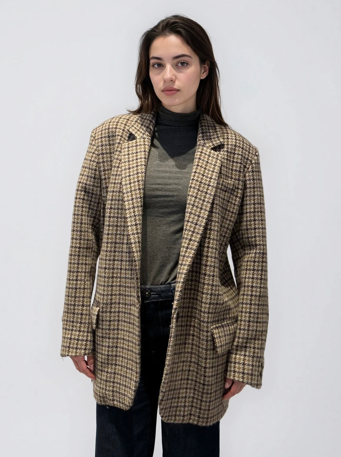 Isabel Marant Brown Printed Wool Coat
