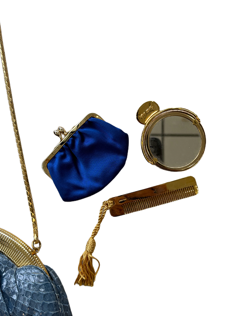 Judith Leiber Blue Snakeskin Handbag