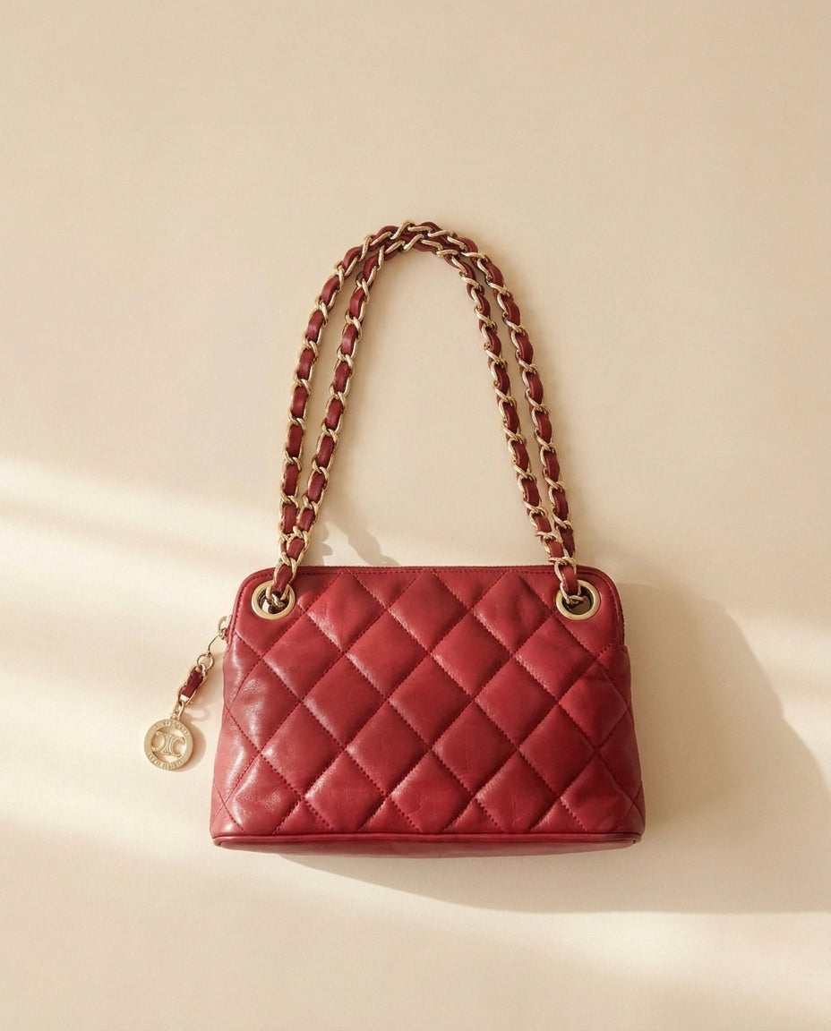 Chanel Red Leather Mini Shoulder Bag