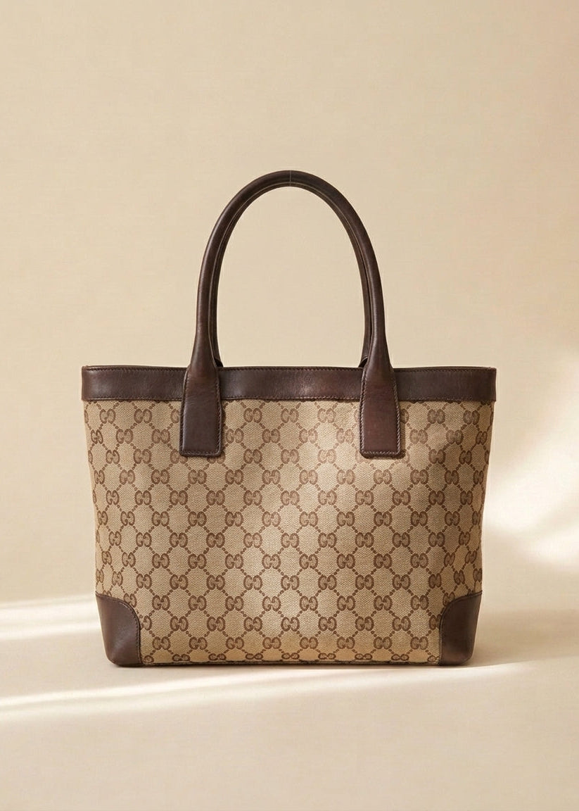 Gucci Monogram Canvas and Leather Tote