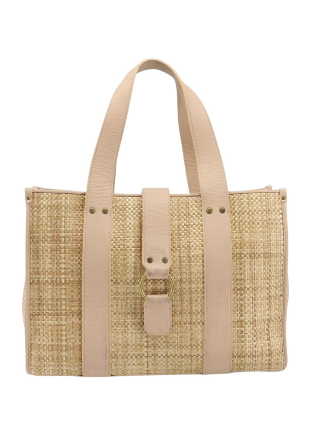 Chloe Raffia and Pink Tote