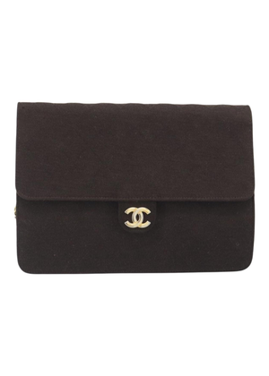 Chanel Brown Cotton Flap