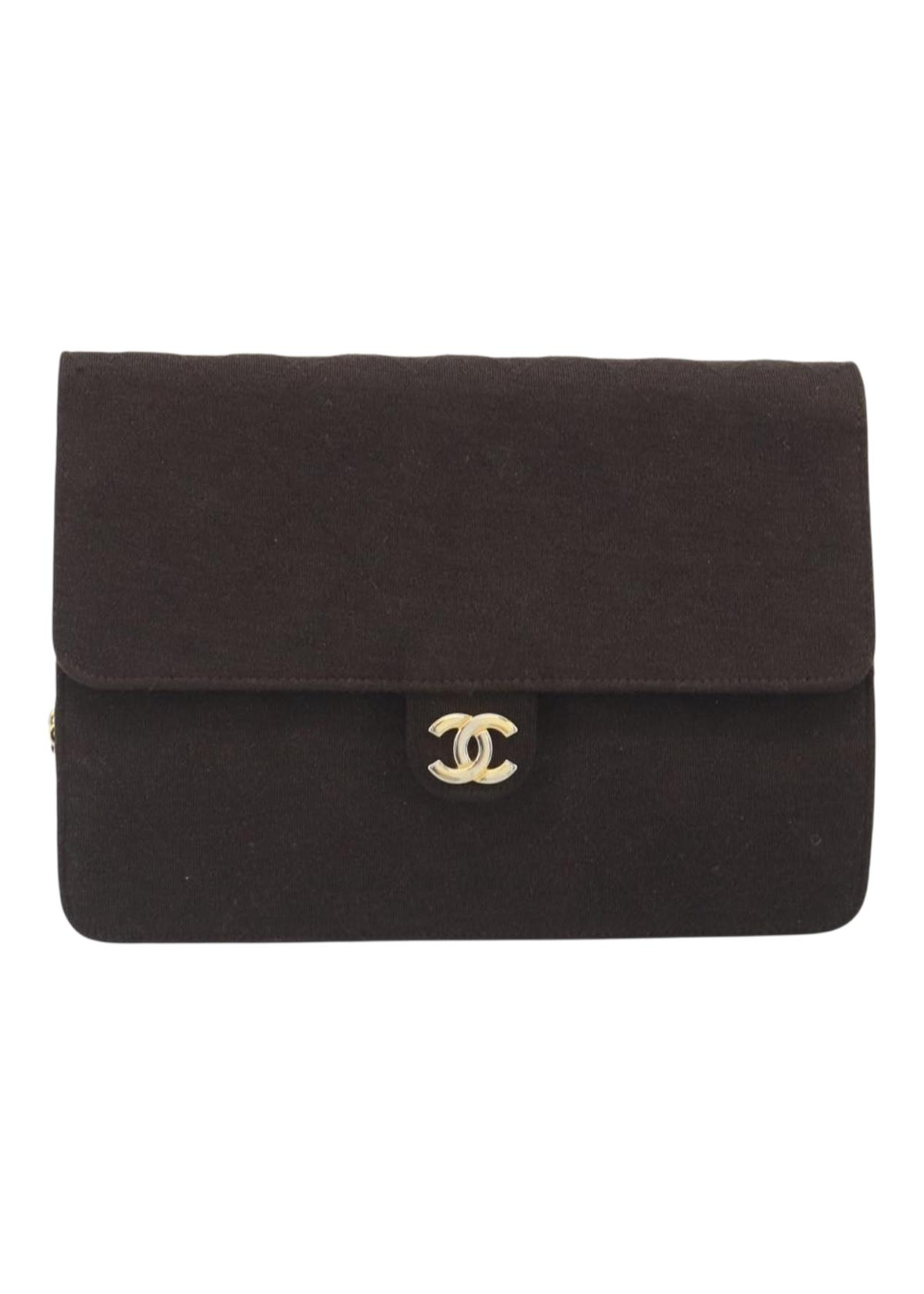 Chanel Brown Cotton Flap