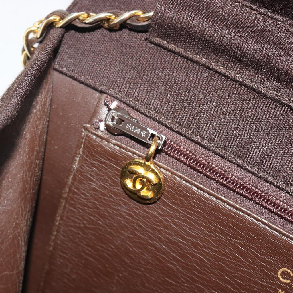 Chanel Brown Cotton Flap