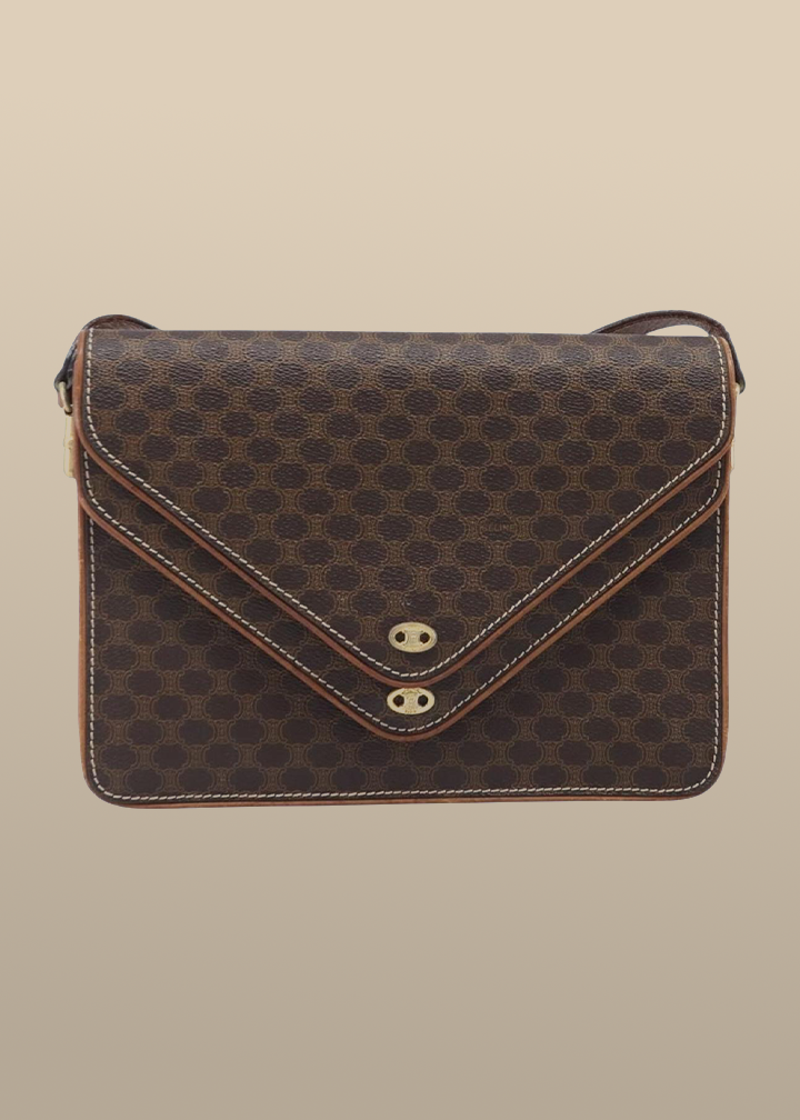 Celine Macadam Brown Envelope Crossbody