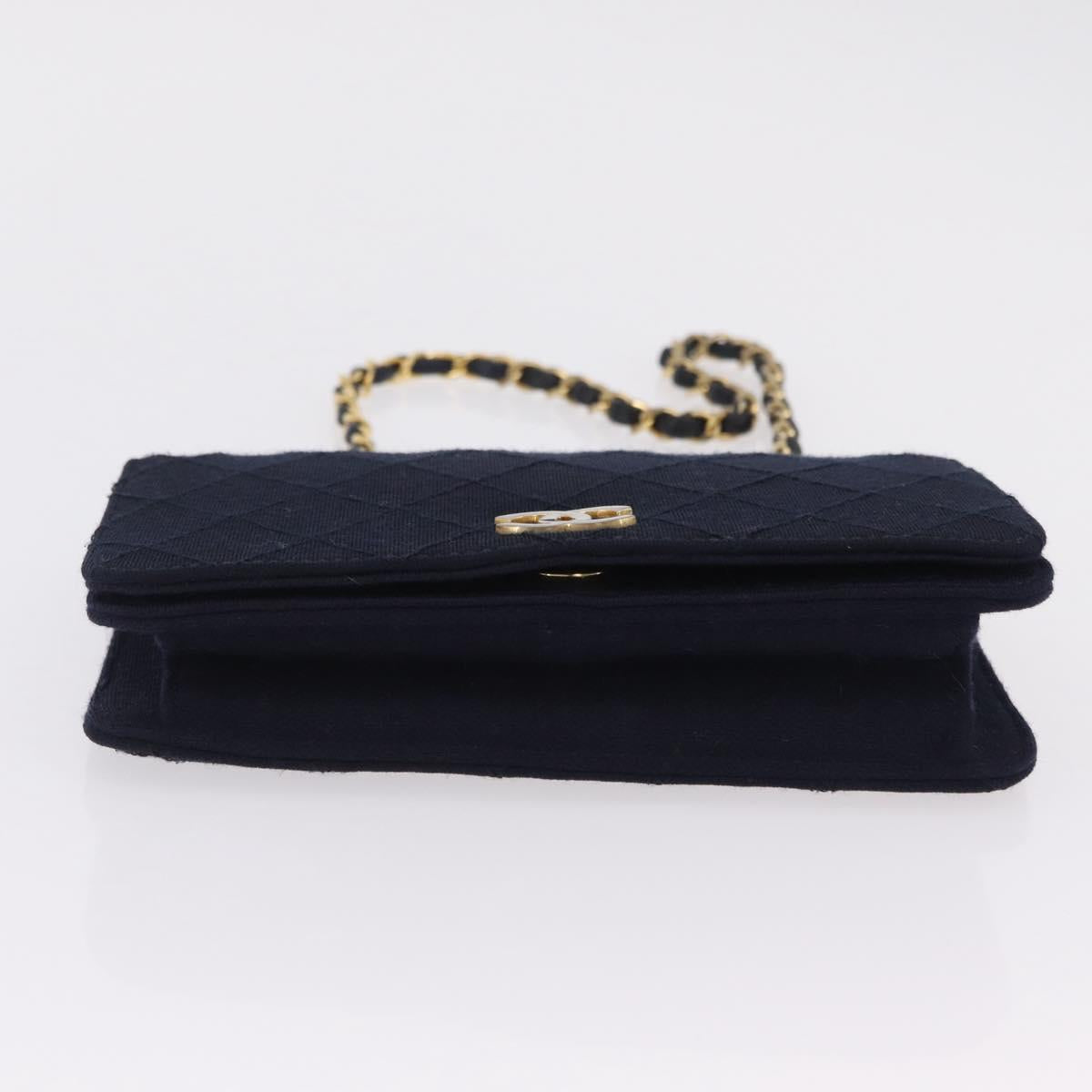Chanel Navy Cotton Flap Bag