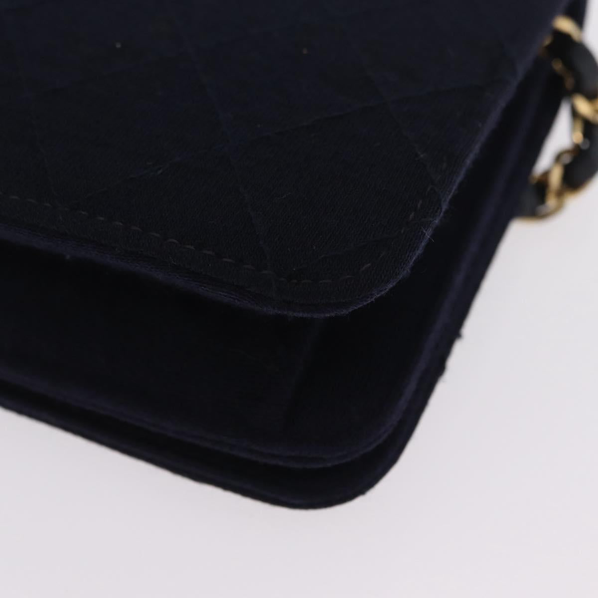 Chanel Navy Cotton Flap Bag