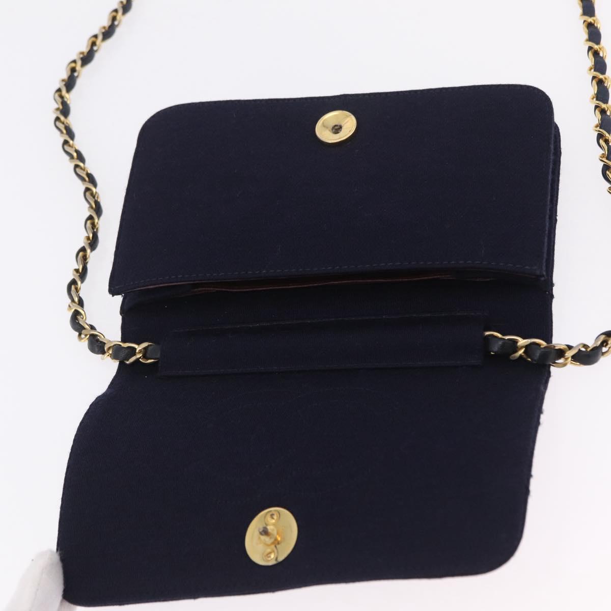Chanel Navy Cotton Flap Bag