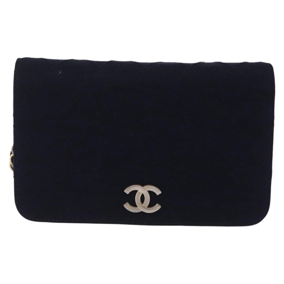 Chanel Navy Cotton Flap Bag