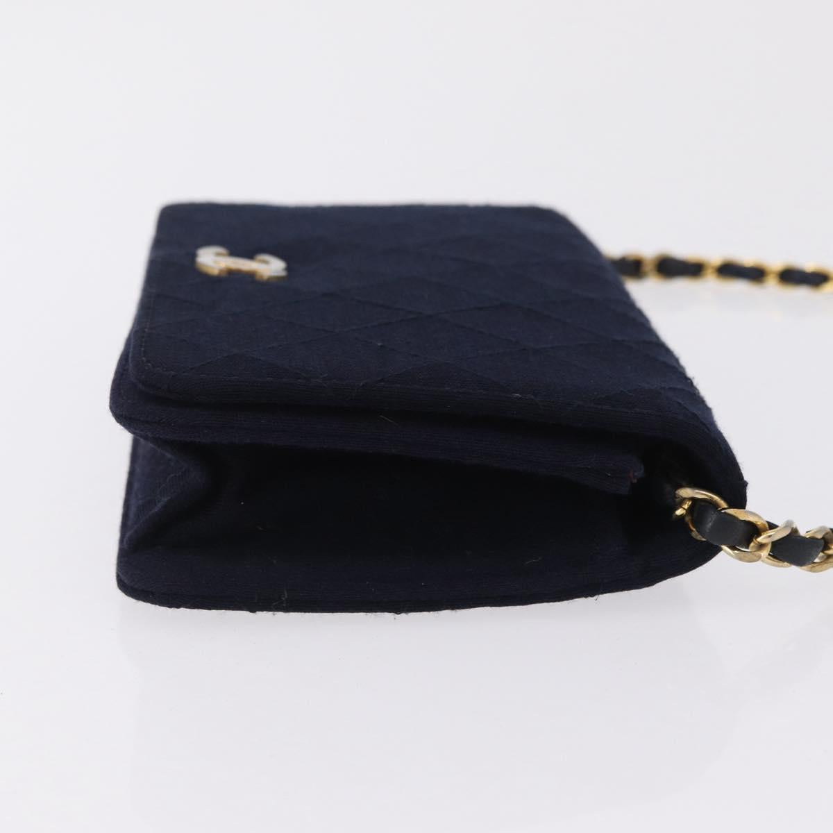 Chanel Navy Cotton Flap Bag
