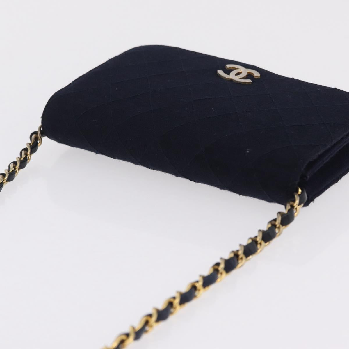 Chanel Navy Cotton Flap Bag