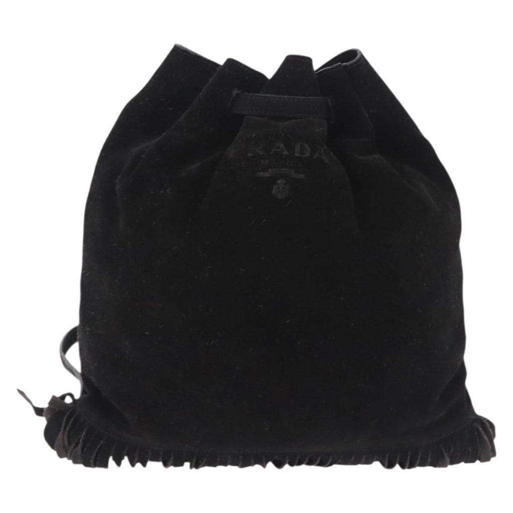 Prada Black Suede Fringe Backpack