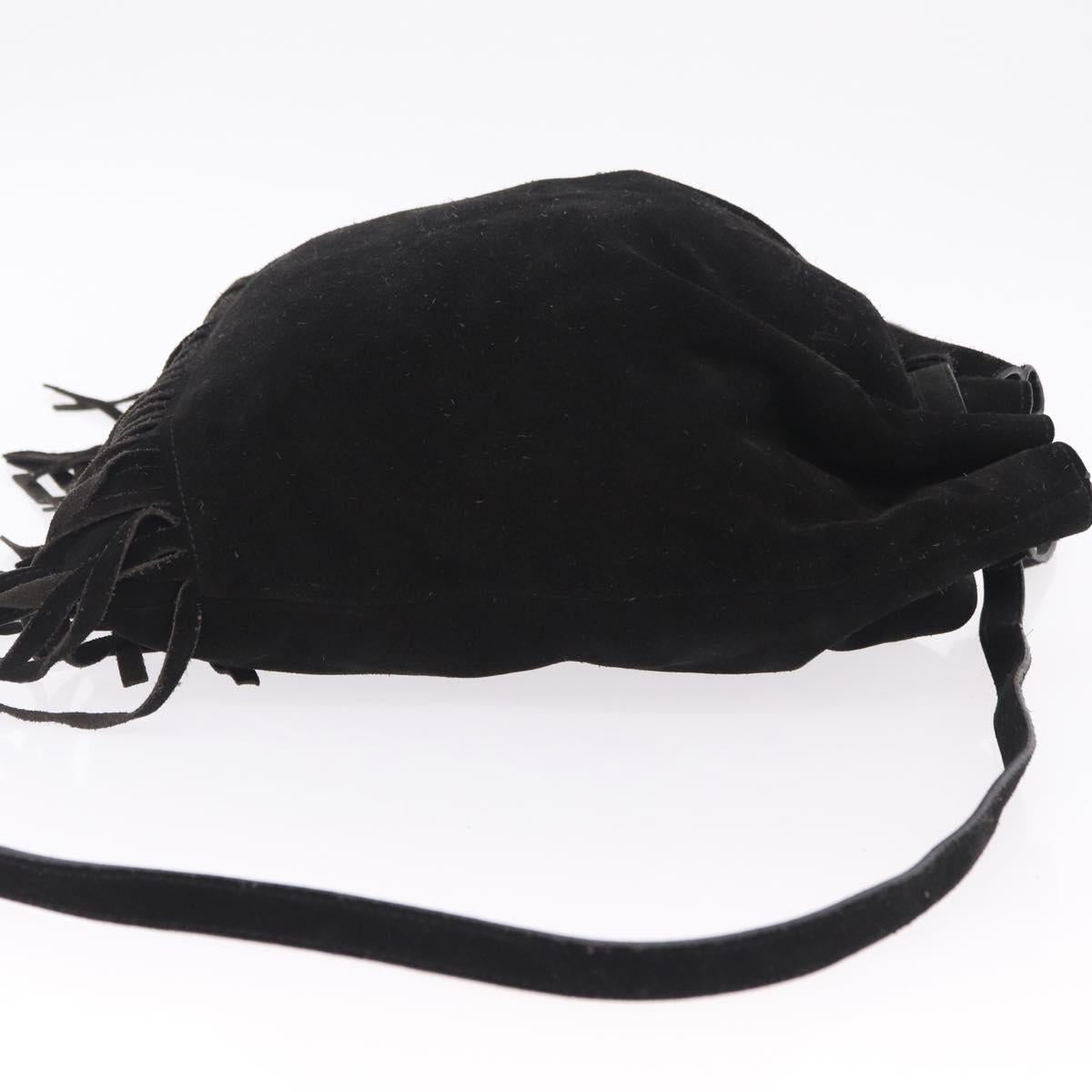 Prada Black Suede Fringe Backpack