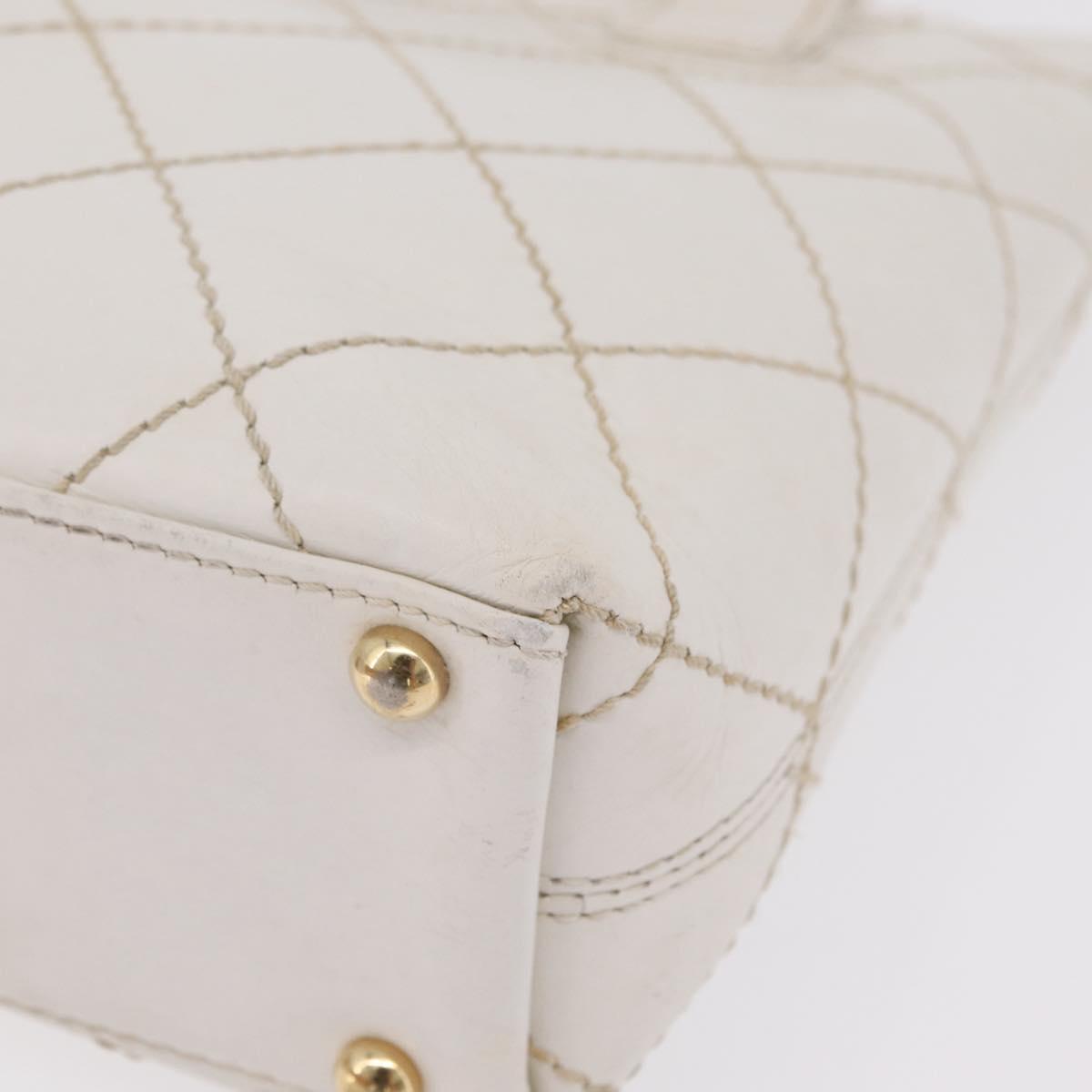 Chanel White Quilted Tote
