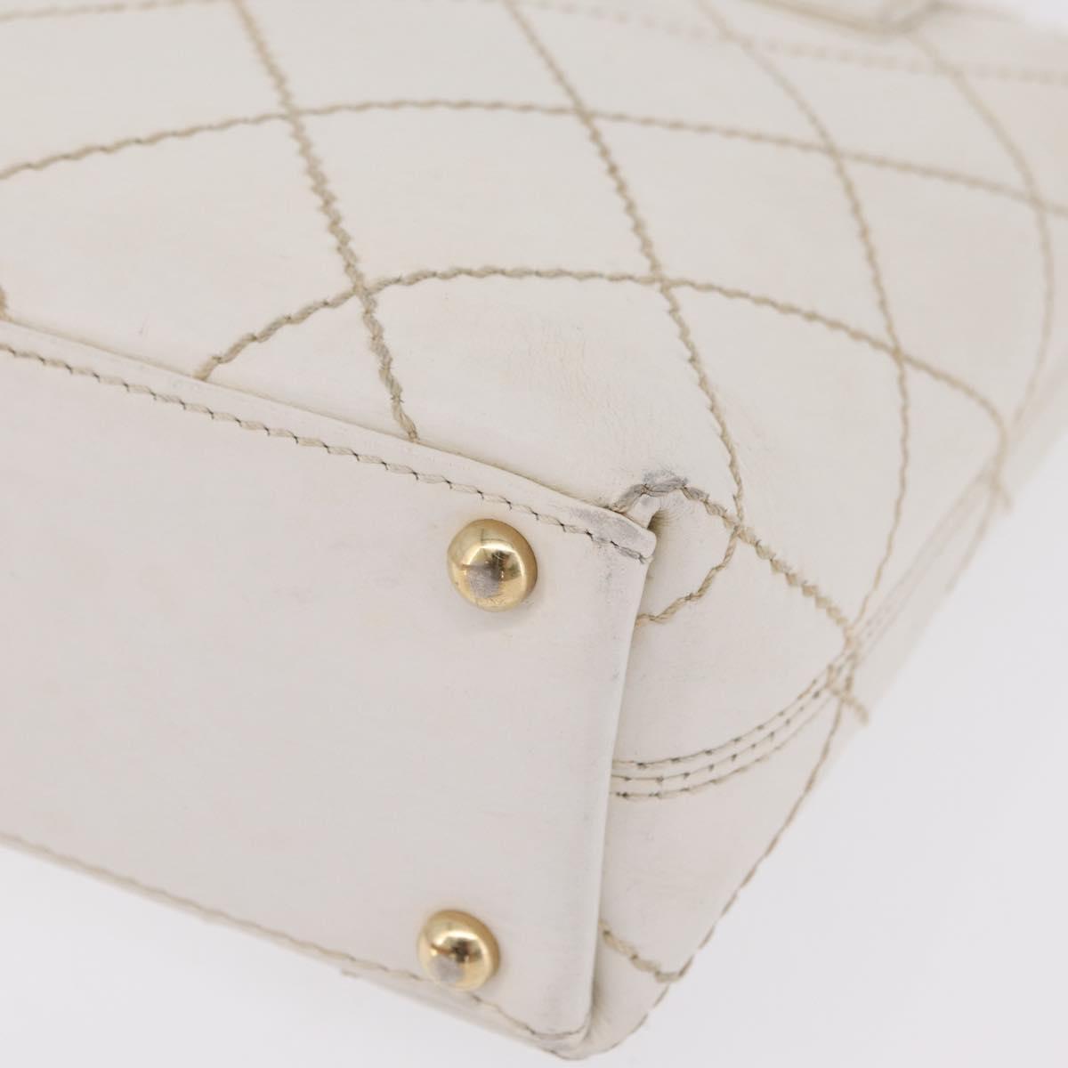 Chanel White Quilted Tote