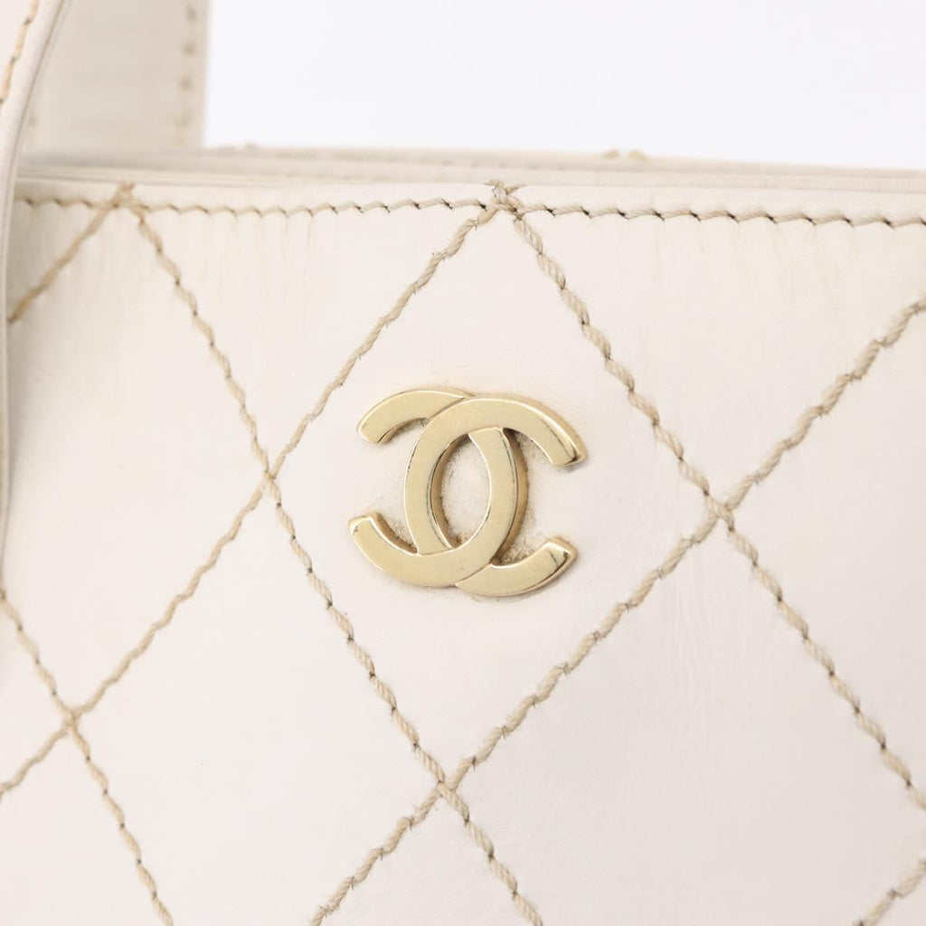 Chanel White Quilted Tote