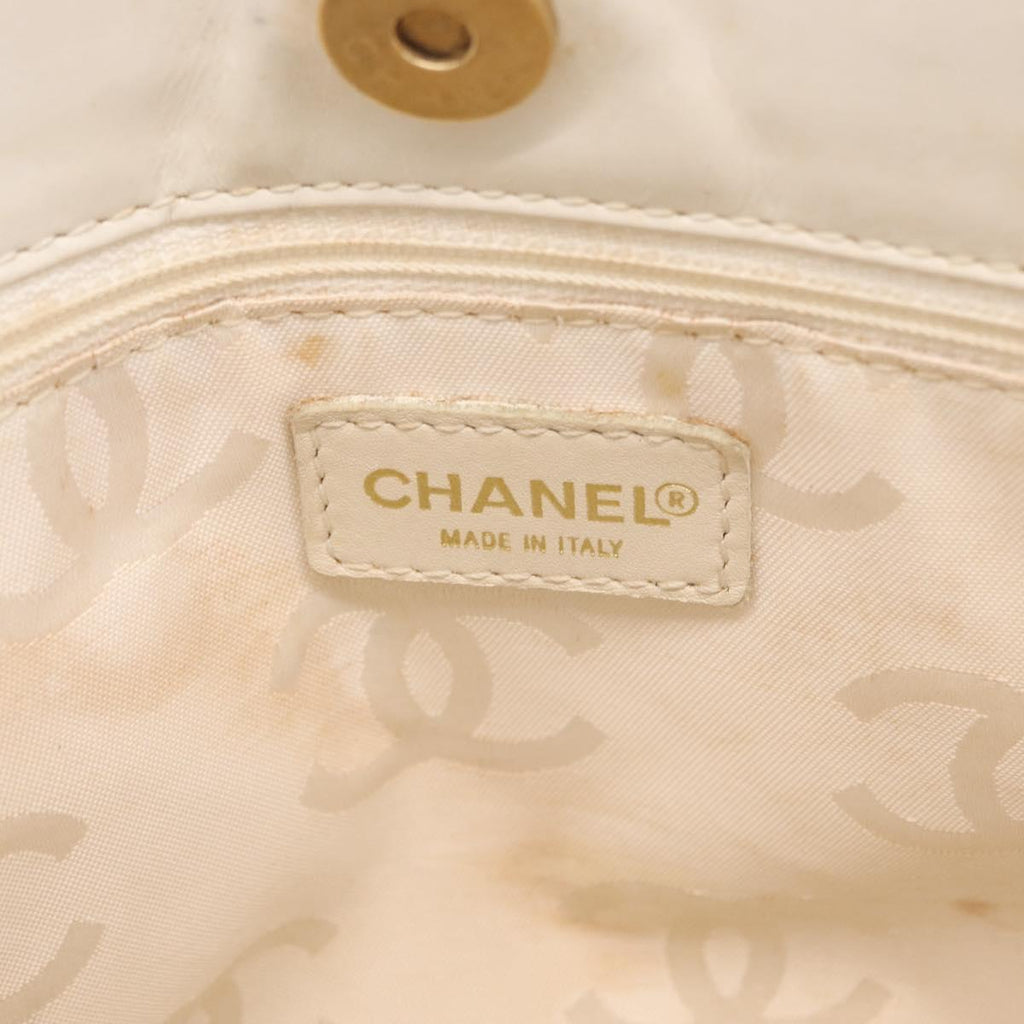 Chanel White Quilted Tote