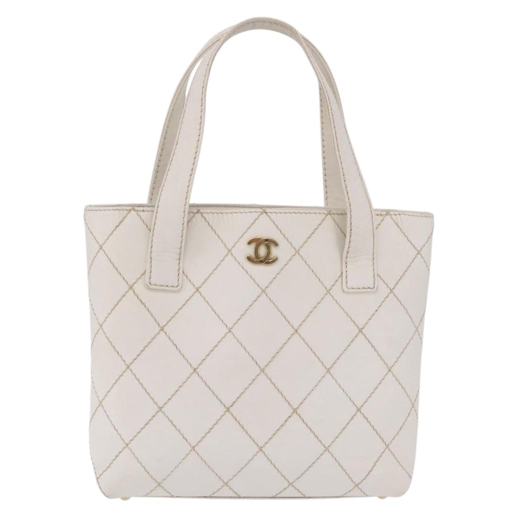 Chanel White Quilted Tote
