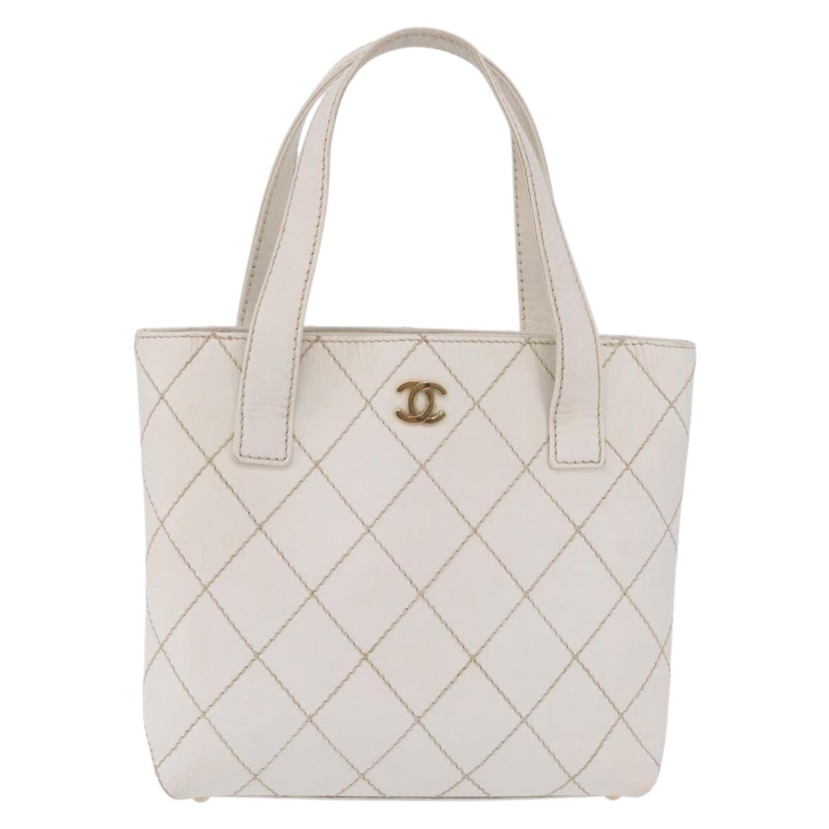 Chanel White Quilted Tote