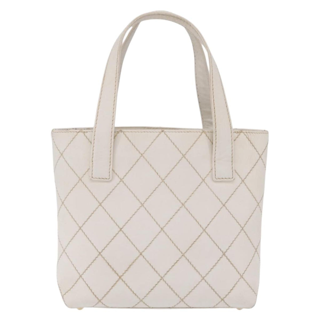 Chanel White Quilted Tote