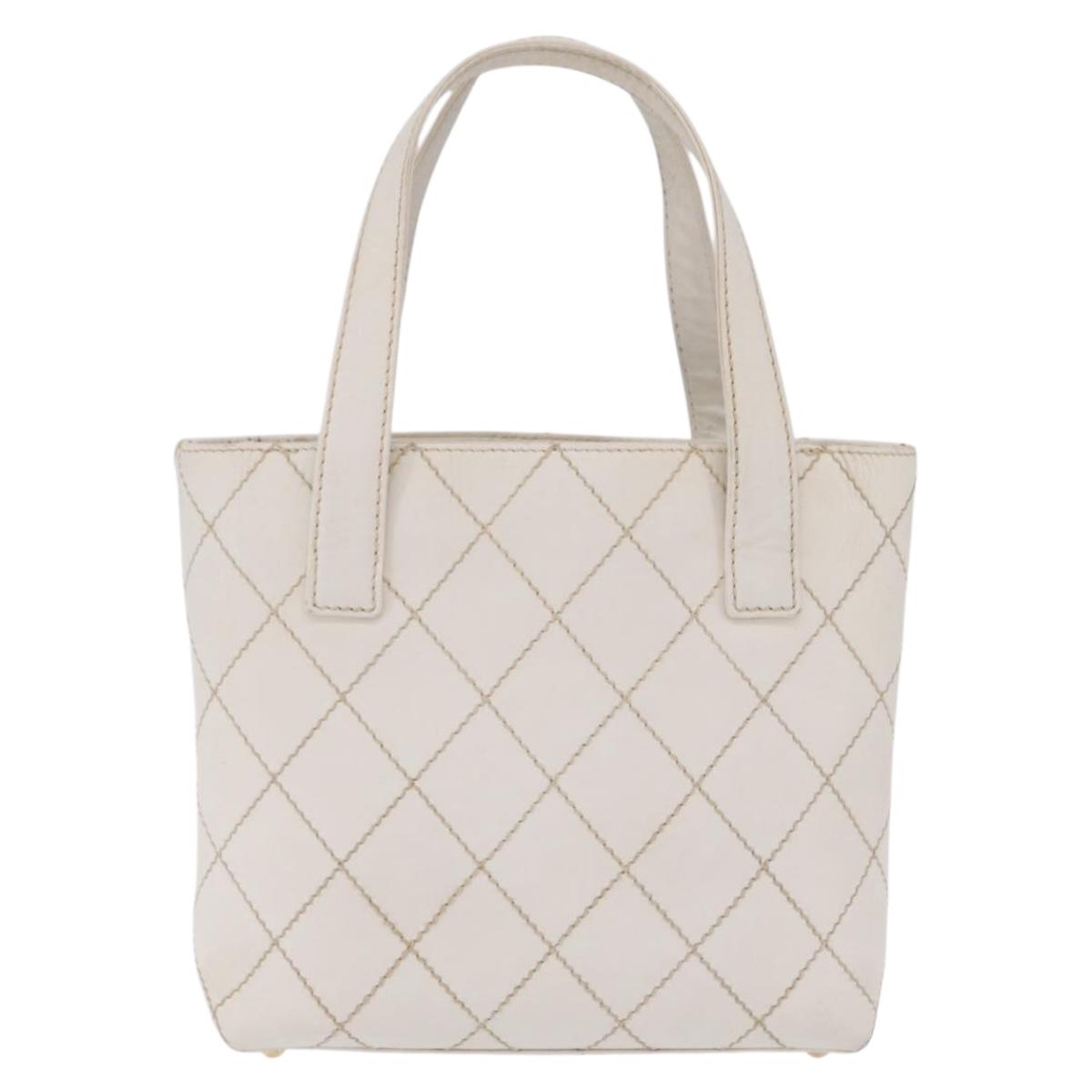 Chanel White Quilted Tote