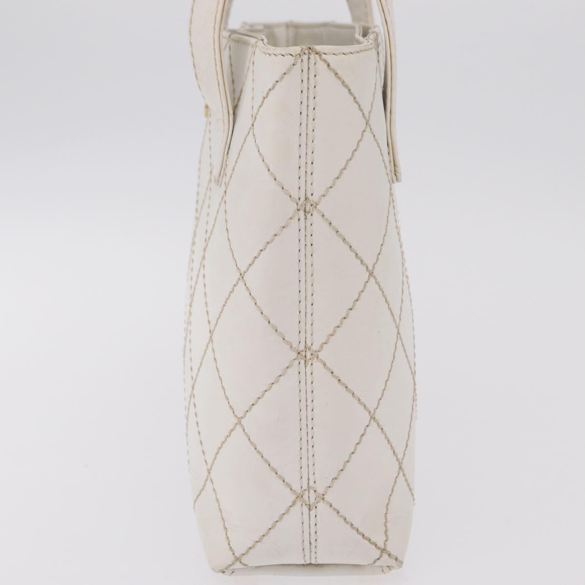 Chanel White Quilted Tote