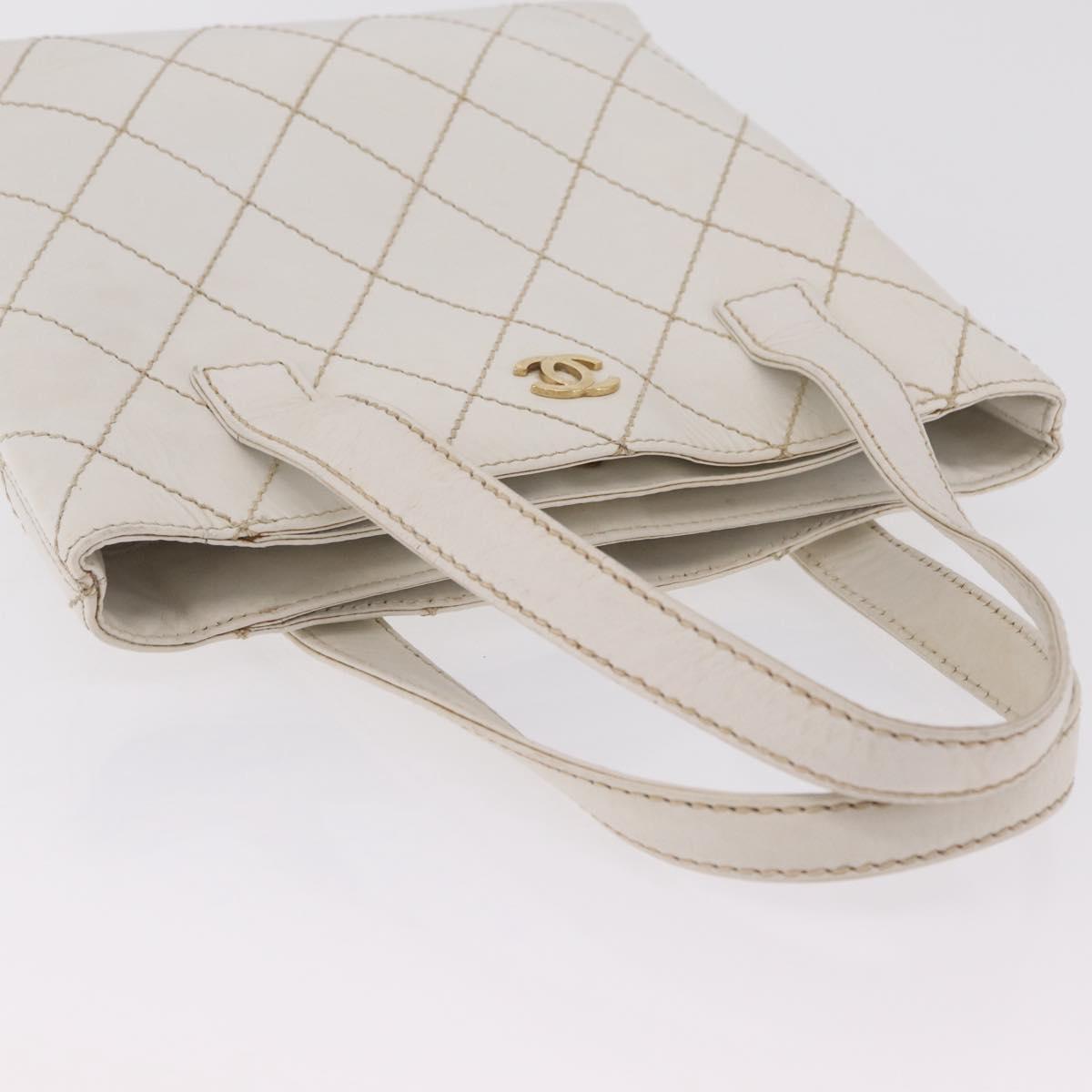 Chanel White Quilted Tote
