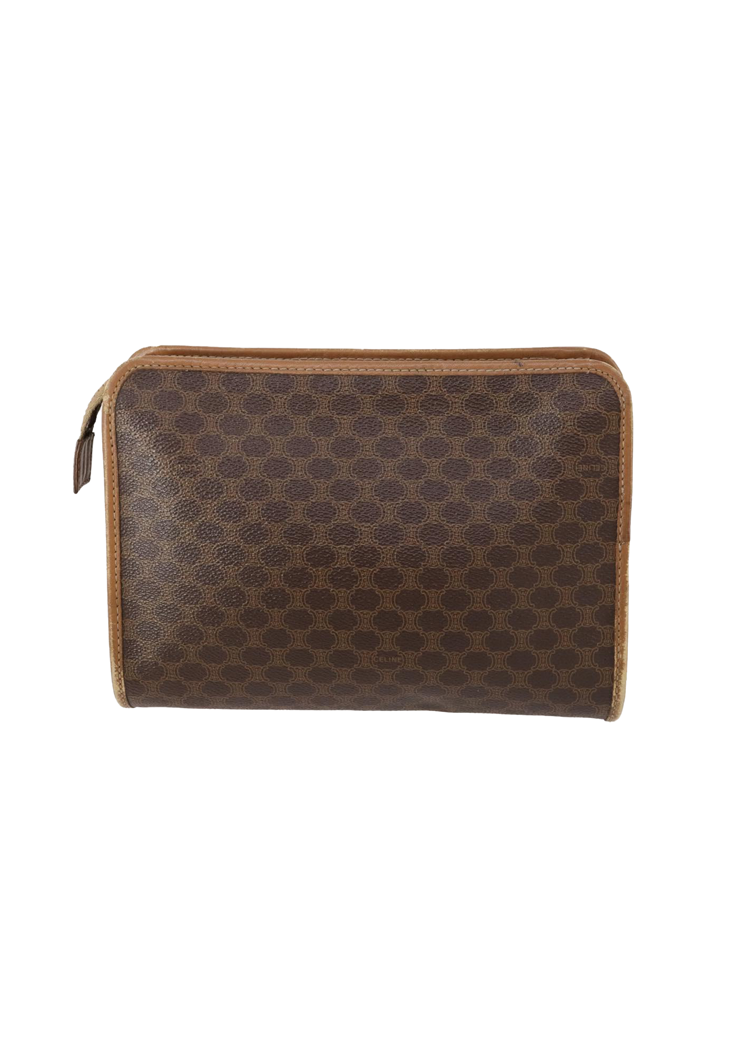 Celine Monogram Beige & Brown Clutch