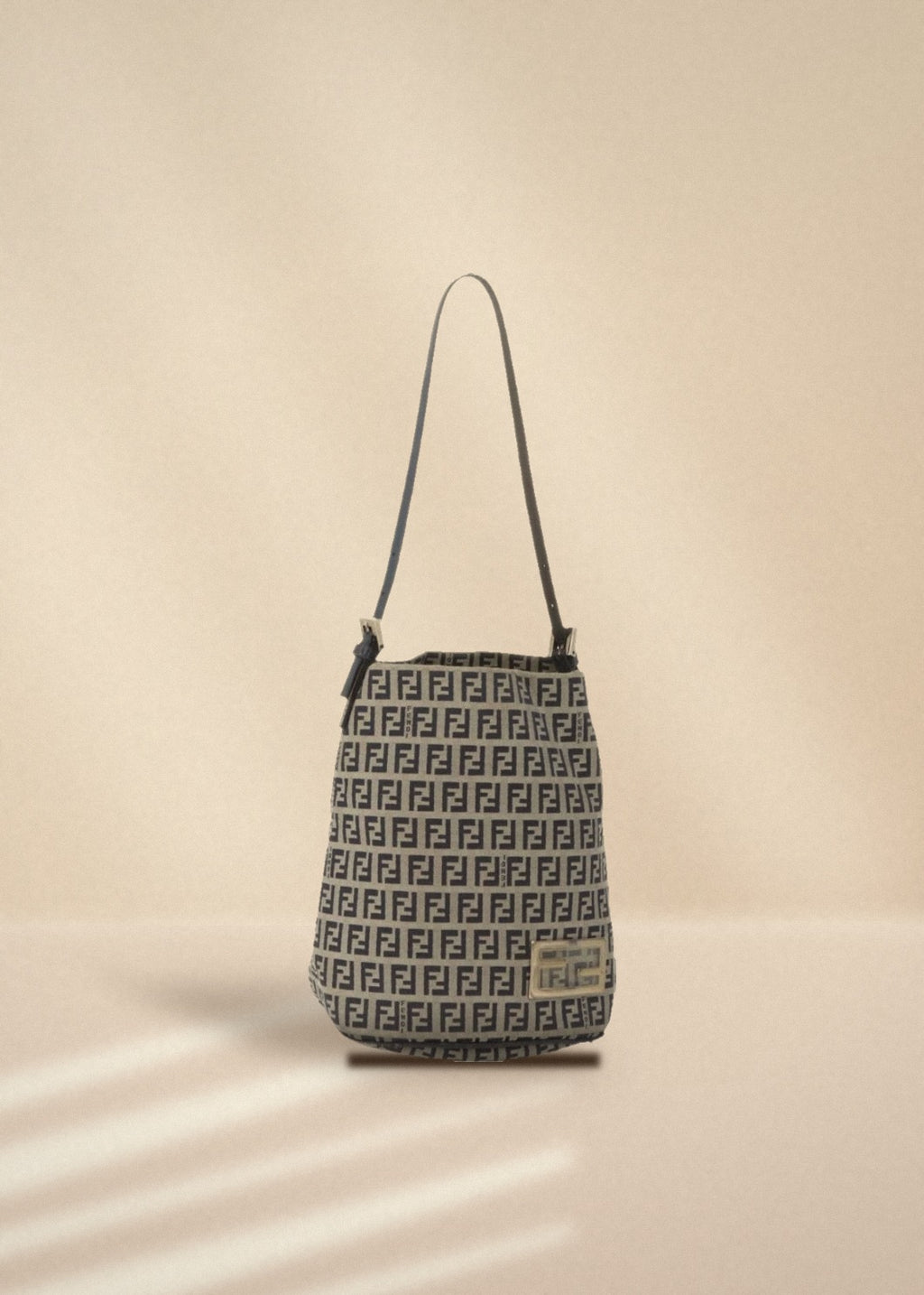 Fendi Navy Zucchino Canvas Bucket Bag cover
