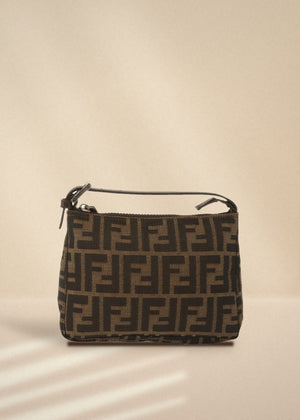 Fendi Brown Zucca Canvas Pochette