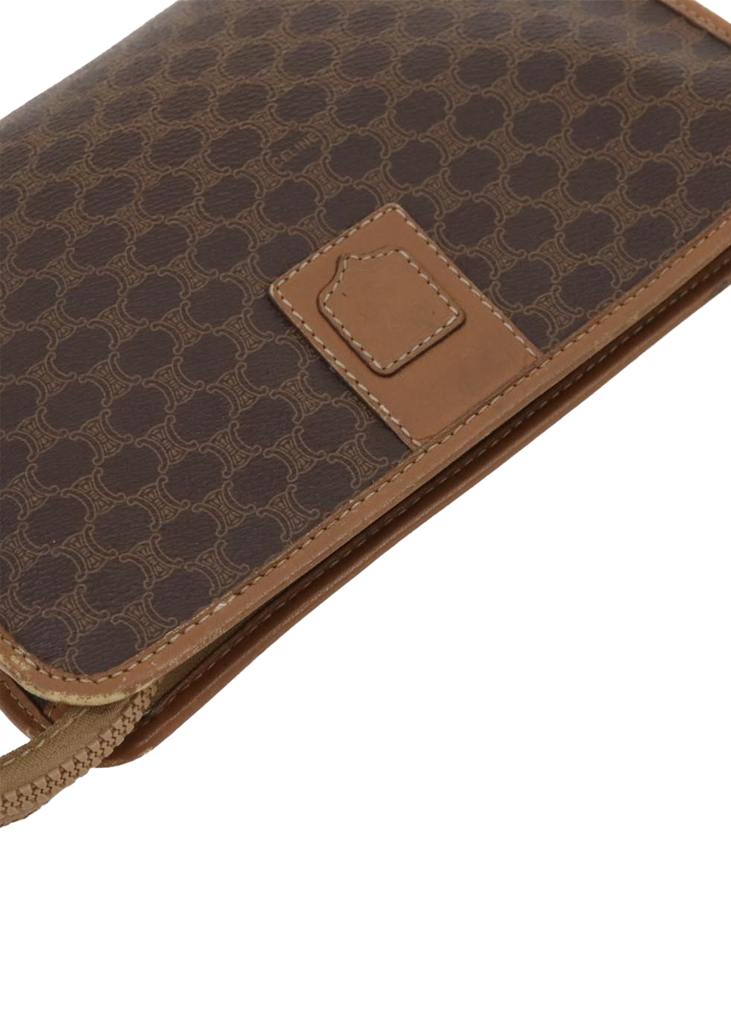 Celine Monogram Beige & Brown Clutch