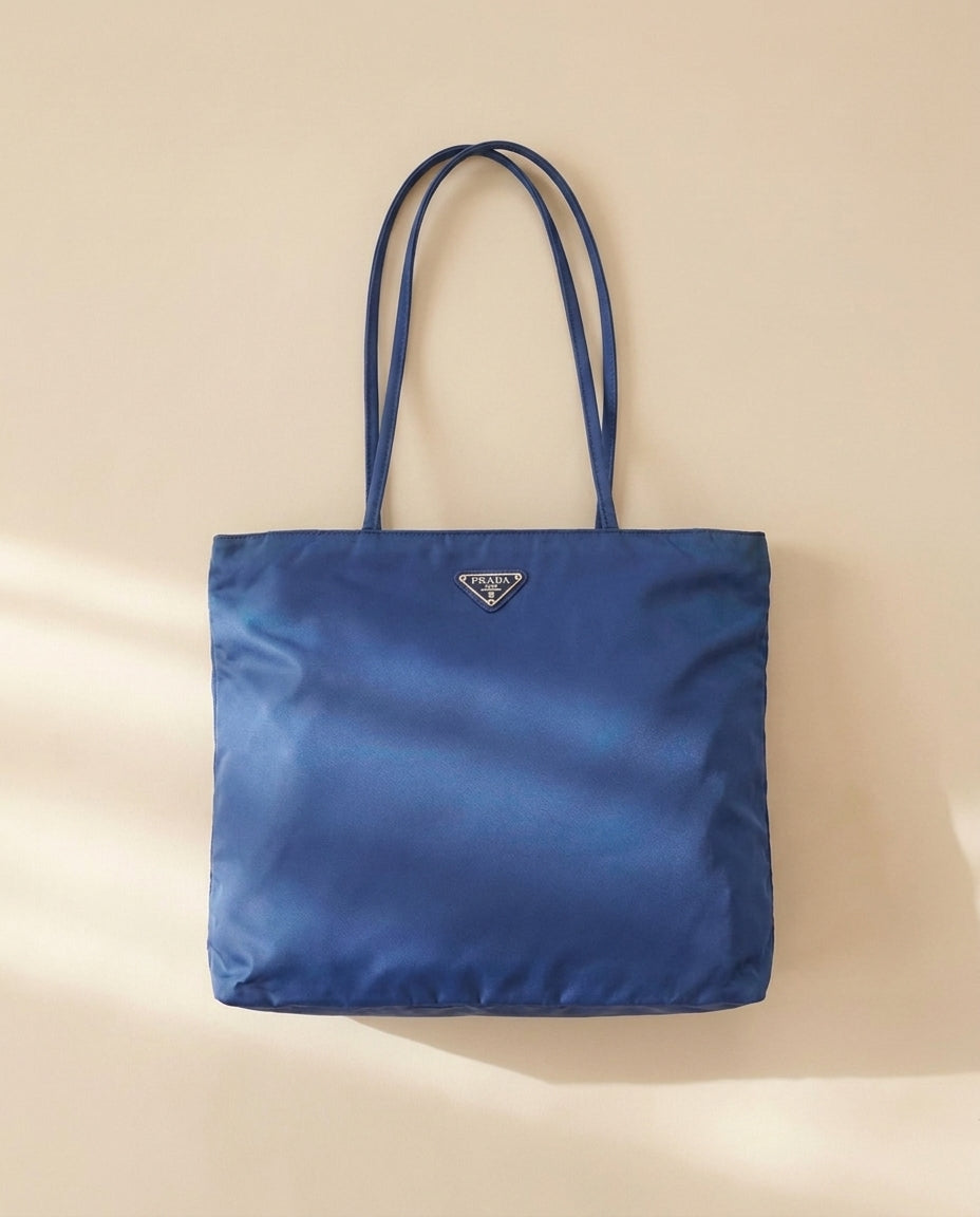 Prada Cobalt Blue Nylon Tote